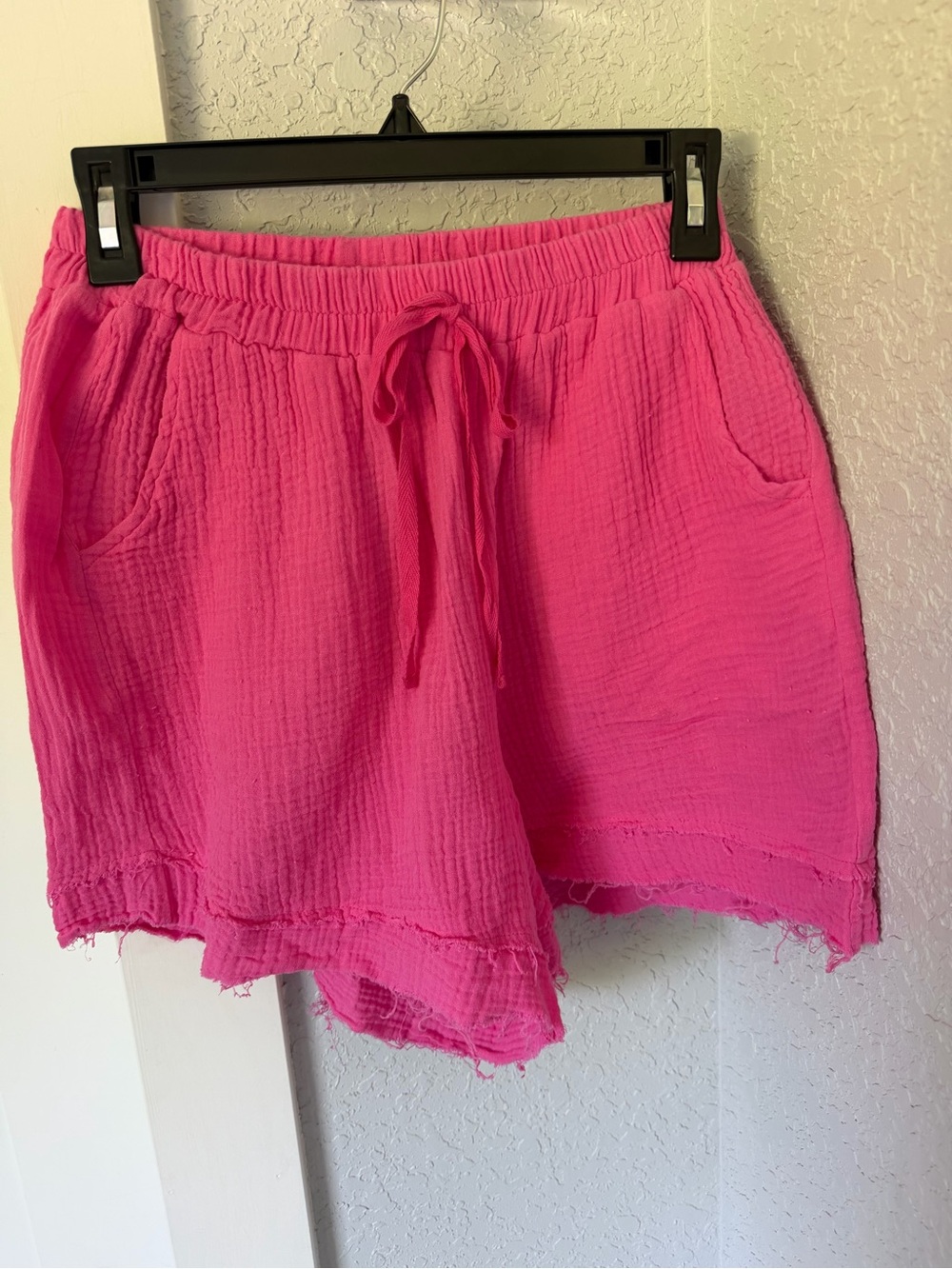 Joy~Luis High Waist Drawstring Shorts in Hot Pink top is XL and shorts are small - Picture 4 of 6